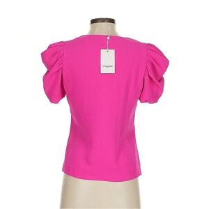 Amanda Uprichard Hot Pink Puff Sleeve Women's Top